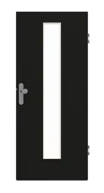 Frontansicht von GARANT Wohnungseingangstür 0901-60 Black Resopal mit Lichtausschnitt LA-4 mittig