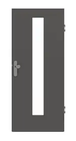 Frontansicht von GARANT Wohnungseingangstür 10622-60 Ebony CePaL mit Lichtausschnitt LA-4 mittig