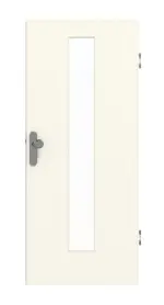 Frontansicht von GARANT Wohnungseingangstür 9417-60 Snow White CePaL mit Lichtausschnitt LA-4 mittig