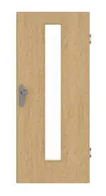 Frontansicht von GARANT Wohnungseingangstür Authentic Asteiche GCK08 mit Lichtausschnitt LA-4 mittig