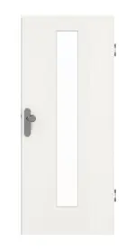 Frontansicht von GARANT Wohnungseingangstür Authentic Bianco GCK08 mit Lichtausschnitt LA-4 mittig