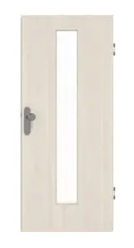 Frontansicht von GARANT Wohnungseingangstür Authentic Perl GCK08 mit Lichtausschnitt LA-4 mittig