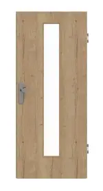 Frontansicht von GARANT Wohnungseingangstür Authentic Risseiche GCK08 mit Lichtausschnitt LA-4 mittig