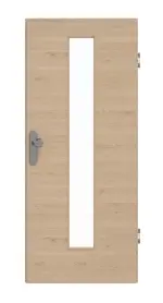 Frontansicht von GARANT Wohnungseingangstür Quer Authentic Achat CePaL mit Lichtausschnitt LA-4 mittig