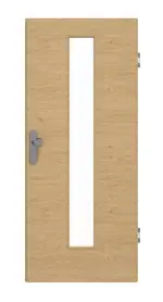 Frontansicht von GARANT Wohnungseingangstür Quer Authentic Asteiche CePaL mit Lichtausschnitt LA-4 mittig