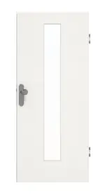 Frontansicht von GARANT Wohnungseingangstür Quer Authentic Bianco GCK08 mit Lichtausschnitt LA-4 mittig