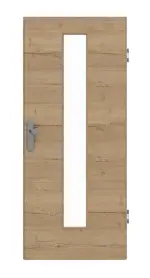 Frontansicht von GARANT Wohnungseingangstür Quer Authentic Risseiche GCK08 mit Lichtausschnitt LA-4 mittig