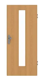 Frontansicht von GARANT Wohnungseingangstür Eiche Premium CePaL mit Lichtausschnitt LA-4 mittig