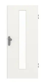 Frontansicht von GARANT Wohnungseingangstür Weißlack 9016 CePaL mit Lichtausschnitt LA-4 mittig