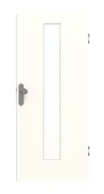 Frontansicht von GARANT Wohnungseingangstür U11026SD Kristallweiß GHK08 mit Lichtausschnitt LA-4 mittig