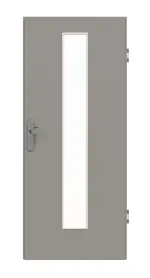 Frontansicht von GARANT Wohnungseingangstür U12115SD Platingrau GHK08 mit Lichtausschnitt LA-4 mittig