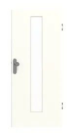 Frontansicht von GARANT Wohnungseingangstür W1000ST3 Premium Weiß GHK08 mit Lichtausschnitt LA-4 mittig