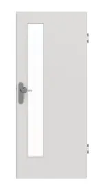 Frontansicht von GARANT Wohnungseingangstür 0160-60 Silver Grey CePaL mit Lichtausschnitt LA-4 schlossseitig