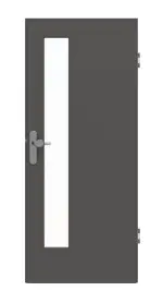 Frontansicht von GARANT Wohnungseingangstür 10622-60 Ebony CePaL mit Lichtausschnitt LA-4 schlossseitig