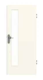 Frontansicht von GARANT Wohnungseingangstür 9417-60 Snow White CePaL mit Lichtausschnitt LA-4 schlossseitig