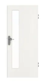 Frontansicht von GARANT Wohnungseingangstür Authentic Bianco GCK08 mit Lichtausschnitt LA-4 schlossseitig