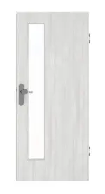 Frontansicht von GARANT Wohnungseingangstür Authentic Grigio GCK08 mit Lichtausschnitt LA-4 schlossseitig