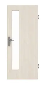 Frontansicht von GARANT Wohnungseingangstür Authentic Perl CePaL mit Lichtausschnitt LA-4 schlossseitig