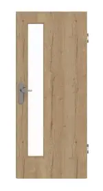 Frontansicht von GARANT Wohnungseingangstür Authentic Risseiche GCK08 mit Lichtausschnitt LA-4 schlossseitig