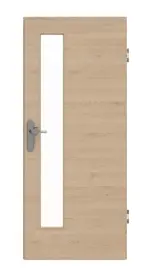 Frontansicht von GARANT Wohnungseingangstür Quer Authentic Achat GCK08 mit Lichtausschnitt LA-4 schlossseitig