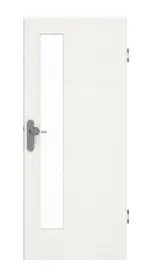 Frontansicht von GARANT Wohnungseingangstür Quer Authentic Bianco GCK08 mit Lichtausschnitt LA-4 schlossseitig