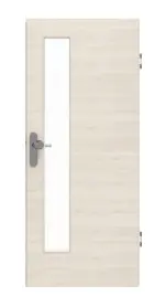 Frontansicht von GARANT Wohnungseingangstür Quer Authentic Perl GCK08 mit Lichtausschnitt LA-4 schlossseitig