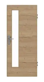 Frontansicht von GARANT Wohnungseingangstür Quer Authentic Risseiche CePaL mit Lichtausschnitt LA-4 schlossseitig