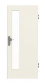 Frontansicht von GARANT Wohnungseingangstür Weißlack 9010 mit Lichtausschnitt LA-4 schlossseitig