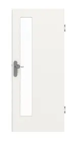 Frontansicht von GARANT Wohnungseingangstür Weißlack 9016 GHK08 mit Lichtausschnitt LA-4 schlossseitig