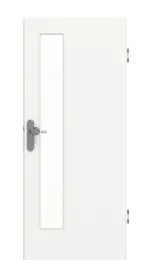 Frontansicht von GARANT Wohnungseingangstür U11209SD Edelweiß GHK08 mit Lichtausschnitt LA-4 schlossseitig