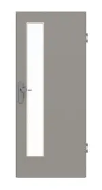 Frontansicht von GARANT Wohnungseingangstür U12115SD Platingrau GHK08 mit Lichtausschnitt LA-4 schlossseitig