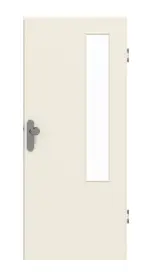 Frontansicht von GARANT Wohnungseingangstür 0140-60 Dawn Resopal mit Lichtausschnitt LA-5 bandseitig