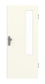 Frontansicht von GARANT Wohnungseingangstür 9417-60 Snow White CePaL mit Lichtausschnitt LA-5 bandseitig