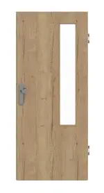 Frontansicht von GARANT Wohnungseingangstür Authentic Risseiche GCK08 mit Lichtausschnitt LA-5 bandseitig