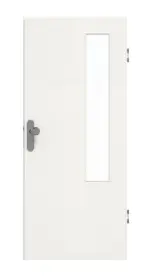 Frontansicht von GARANT Wohnungseingangstür Quer Authentic Bianco GCK08 mit Lichtausschnitt LA-5 bandseitig