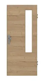 Frontansicht von GARANT Wohnungseingangstür Quer Authentic Risseiche GCK08 mit Lichtausschnitt LA-5 bandseitig