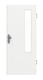 Frontansicht von GARANT Wohnungseingangstür D354-60 Designer White Resopal mit Lichtausschnitt LA-5 bandseitig