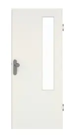 Frontansicht von GARANT Wohnungseingangstür Weiß Struktur Premium GCK08 mit Lichtausschnitt LA-5 bandseitig