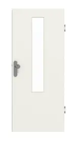 Frontansicht von GARANT Wohnungseingangstür 0135-60 Rain Resopal mit Lichtausschnitt LA-5 mittig