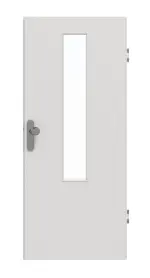 Frontansicht von GARANT Wohnungseingangstür 0160-60 Silver Grey CePaL mit Lichtausschnitt LA-5 mittig