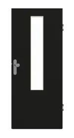Frontansicht von GARANT Wohnungseingangstür 0901-60 Black Resopal mit Lichtausschnitt LA-5 mittig