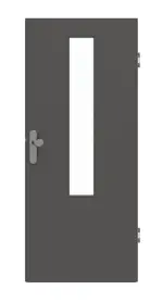 Frontansicht von GARANT Wohnungseingangstür 10622-60 Ebony CePaL mit Lichtausschnitt LA-5 mittig