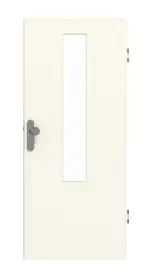 Frontansicht von GARANT Wohnungseingangstür 9417-60 Snow White CePaL mit Lichtausschnitt LA-5 mittig