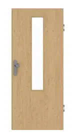 Frontansicht von GARANT Wohnungseingangstür Authentic Asteiche CePaL mit Lichtausschnitt LA-5 mittig