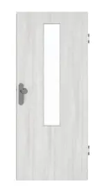 Frontansicht von GARANT Wohnungseingangstür Authentic Grigio GCK08 mit Lichtausschnitt LA-5 mittig