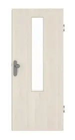 Frontansicht von GARANT Wohnungseingangstür Authentic Perl GCK08 mit Lichtausschnitt LA-5 mittig