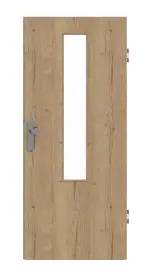 Frontansicht von GARANT Wohnungseingangstür Authentic Risseiche CePaL mit Lichtausschnitt LA-5 mittig