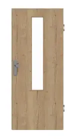 Frontansicht von GARANT Wohnungseingangstür Authentic Risseiche GCK08 mit Lichtausschnitt LA-5 mittig