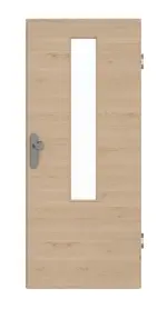 Frontansicht von GARANT Wohnungseingangstür Quer Authentic Achat GCK08 mit Lichtausschnitt LA-5 mittig