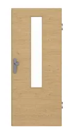 Frontansicht von GARANT Wohnungseingangstür Quer Authentic Asteiche CePaL mit Lichtausschnitt LA-5 mittig